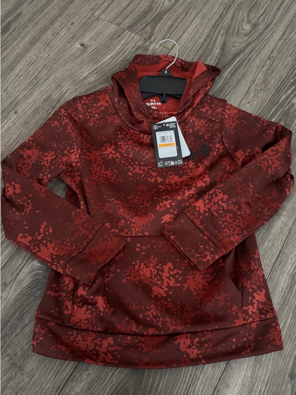 New Under Armour Red Camouflage Youth Hoodie